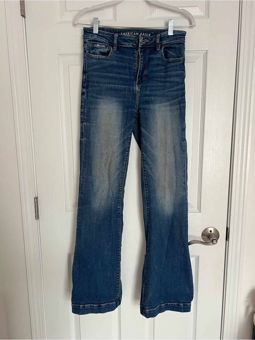 American Eagle Outfitters Women's Dark Blue Flare Jeans